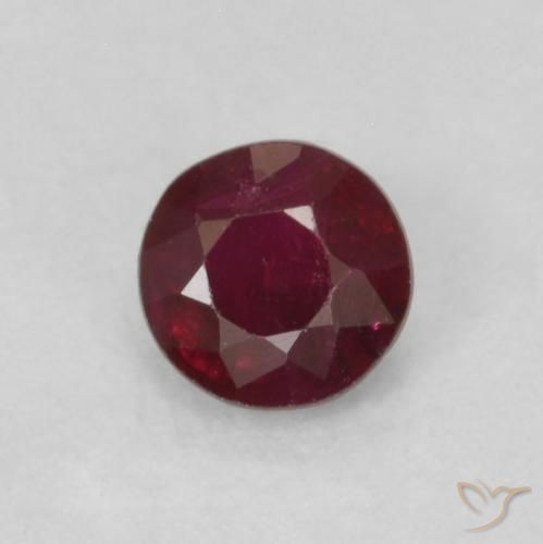 0.30ct 天然 暗红色 红宝石, 圆形的, SI