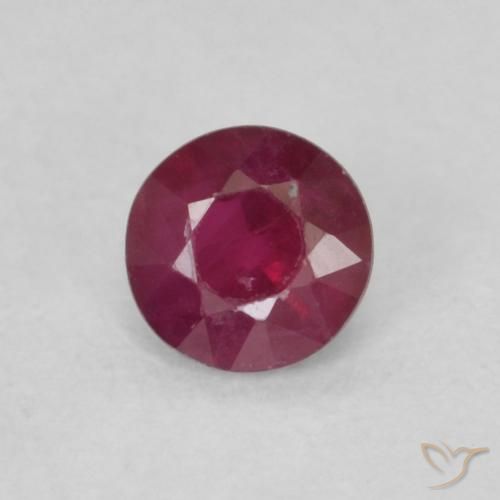 0.28ct 天然 深红色 红宝石, 圆形的, SI