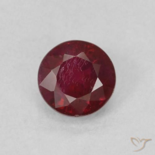 0.31ct 天然 深红色 红宝石, 圆形的, SI