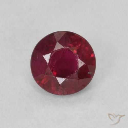0.28ct 天然 暗红色 红宝石, 圆形的, SI