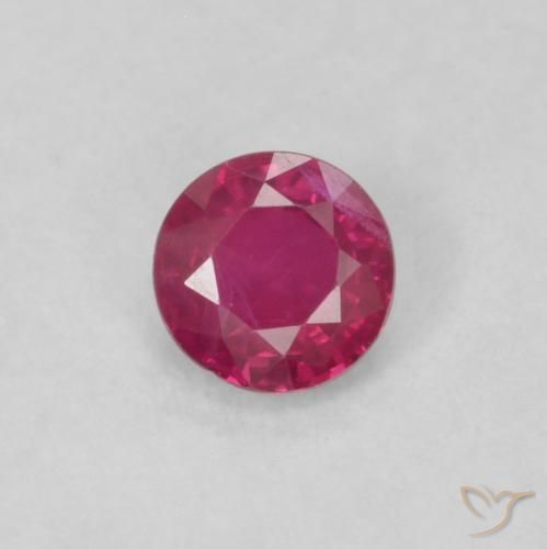 0.20ct 天然 粉红色 红宝石, 圆形的, VS