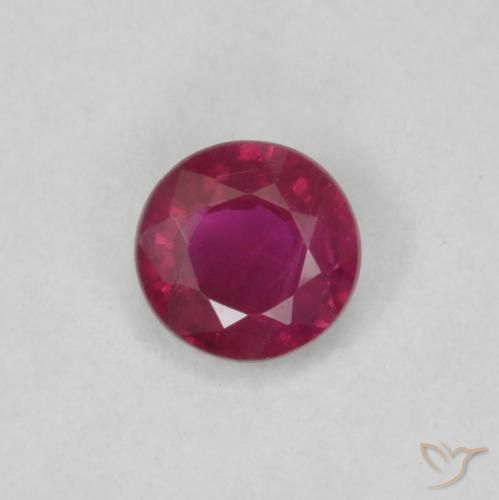 0.18ct 天然 深酒红色 红宝石, 圆形的, VS