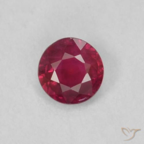 0.17ct 天然 酒红色 红宝石, 圆形的, VS