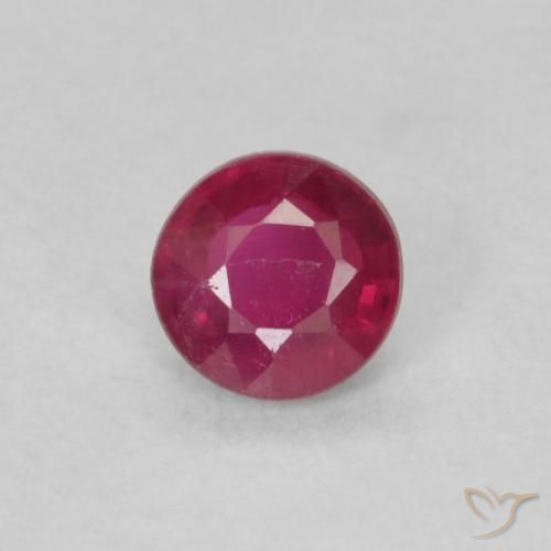 0.21ct 天然 深红色 红宝石, 圆形的, VS
