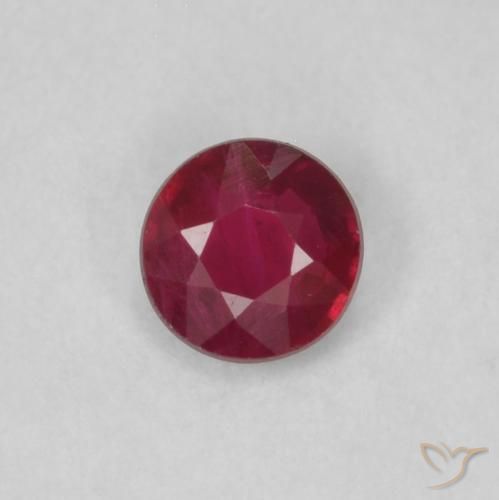 0.19ct 天然 暗红色 红宝石, 圆形的, VS