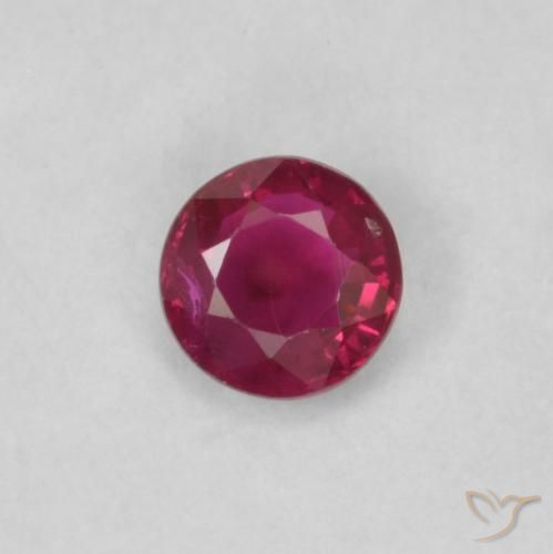 0.18ct 天然 深红粉色 红宝石, 圆形的, VS