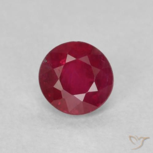 0.26ct 天然 深红色 红宝石, 圆形的, SI-I1