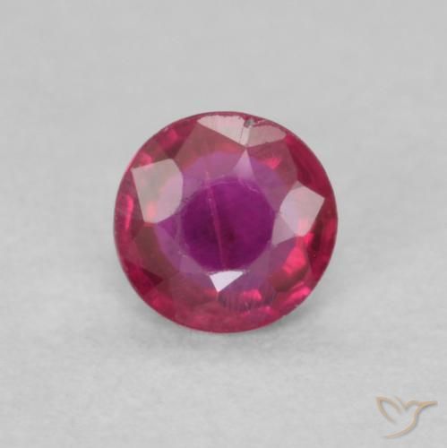 0.24ct 天然 红灯 红宝石, 圆形的, SI-I1