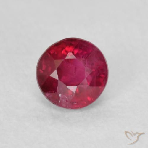 0.30ct 天然 深红粉色 红宝石, 圆形的, SI-I1