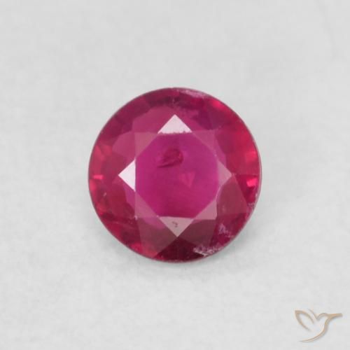 0.21ct 天然 粉红色 红宝石, 圆形的, SI-I1