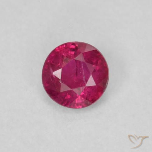 0.19ct 天然 红灯 红宝石, 圆形的, SI-I1
