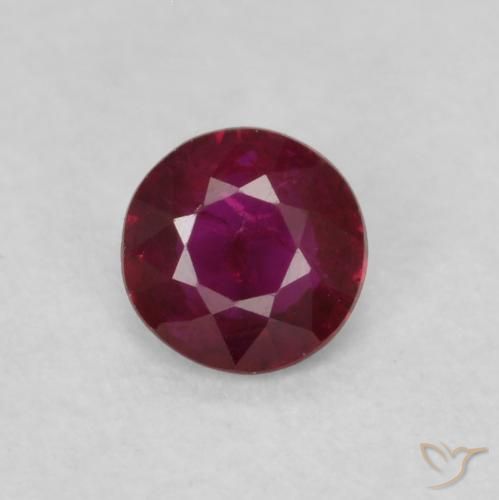 0.23ct 天然 暗红色 红宝石, 圆形的, SI-I1