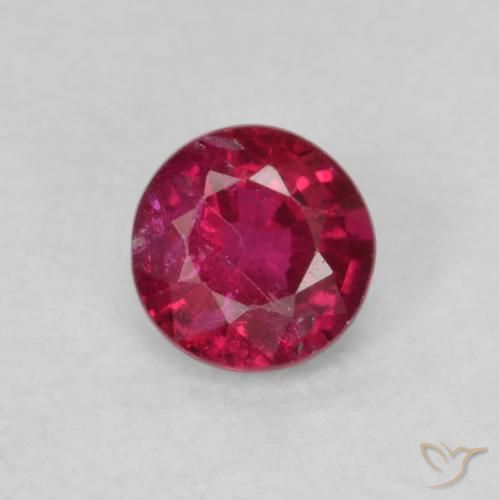 0.27ct 天然 深红粉色 红宝石, 圆形的, SI-I1