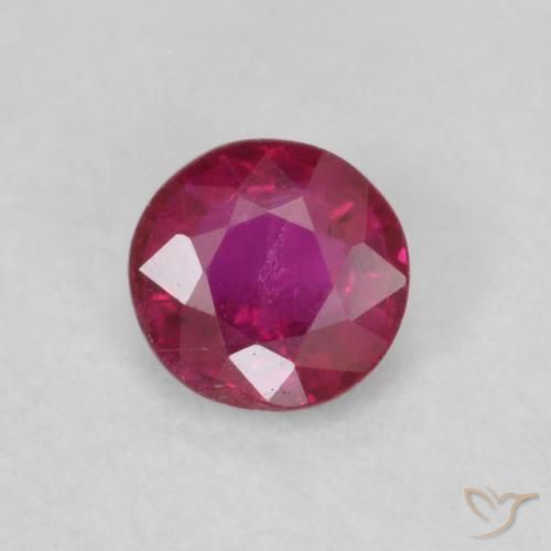 0.25ct 天然 深酒红色 红宝石, 圆形的, SI-I1