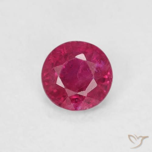 0.25ct 天然 粉红色 红宝石, 圆形的, SI-I1
