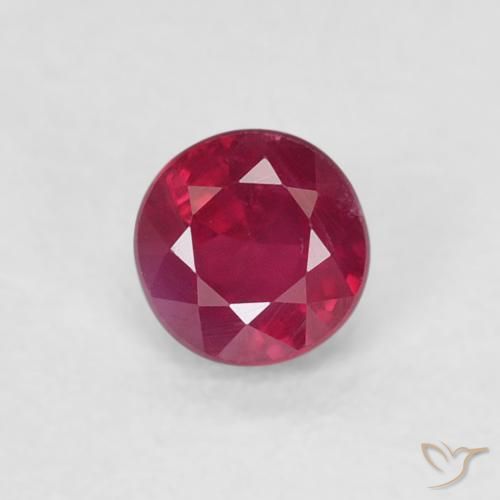 0.32ct 天然 深红粉色 红宝石, 圆形的, SI-I1