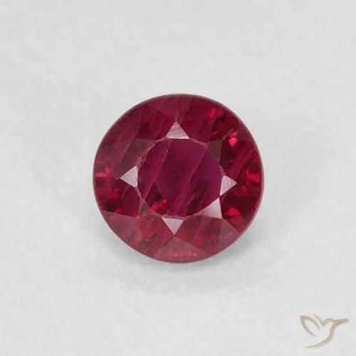 0.33ct 天然 酒红色 红宝石, 圆形的, SI-I1