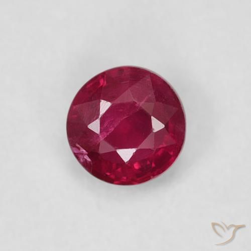 0.28ct 天然 暗红色 红宝石, 圆形的, SI-I1