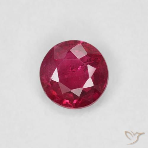 0.22ct 天然 深红色 红宝石, 圆形的, SI-I1
