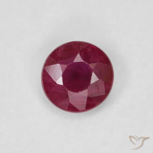 0.22ct 天然 深红色 红宝石, 圆形的, SI-I1