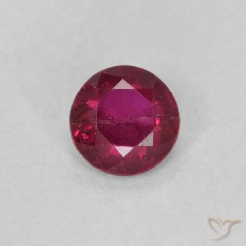 0.18ct 天然 粉红色 红宝石, 圆形的, VS-SI