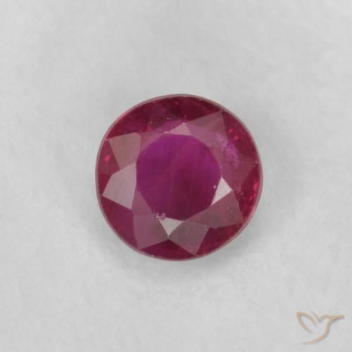 0.21ct 天然 深酒红色 红宝石, 圆形的, VS-SI