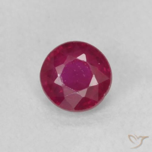 0.22ct 天然 深红色 红宝石, 圆形的, VS-SI