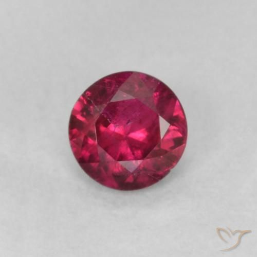 0.18ct 天然 深酒红色 红宝石, 圆形的, VS-SI