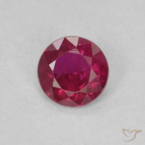 0.16ct 天然 深酒红色 红宝石, 圆形的, VS