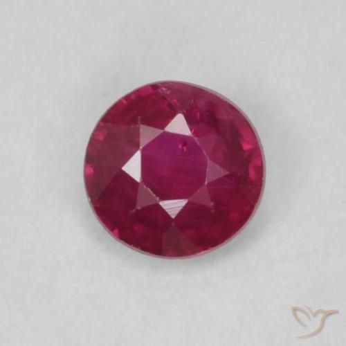 0.20ct 天然 深红色 红宝石, 圆形的, VS