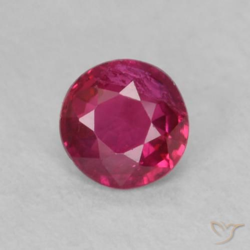 0.20ct 天然 粉红色 红宝石, 圆形的, VS