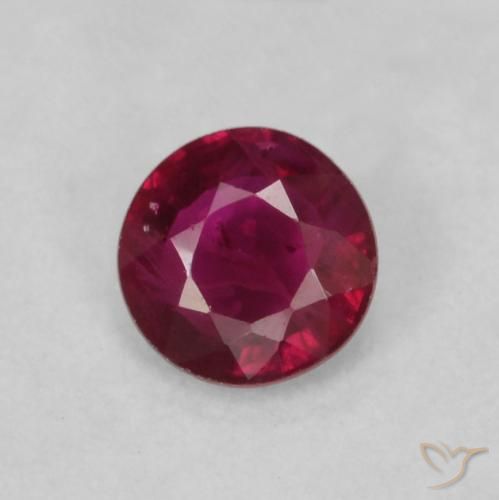 0.20ct 天然 深红色 红宝石, 圆形的, VS
