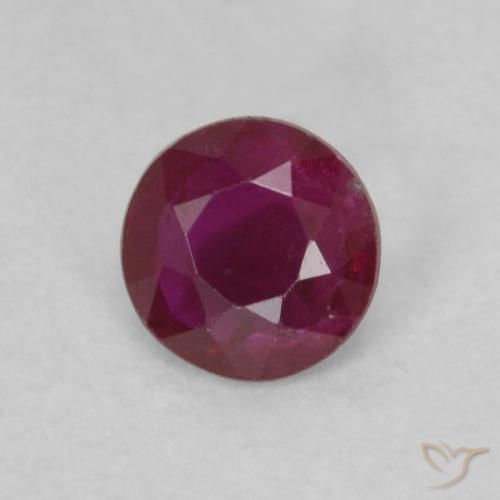 0.14ct 天然 深红色 红宝石, 圆形的, VS