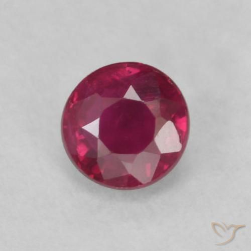0.22ct 天然 深红粉色 红宝石, 圆形的, VS