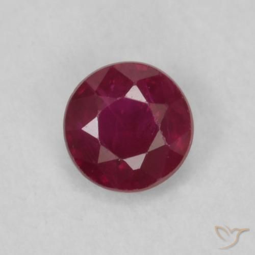 0.19ct 天然 酒红色 红宝石, 圆形的, VS