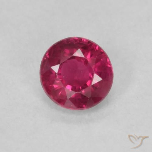 0.23ct 天然 深红粉色 红宝石, 圆形的, VS