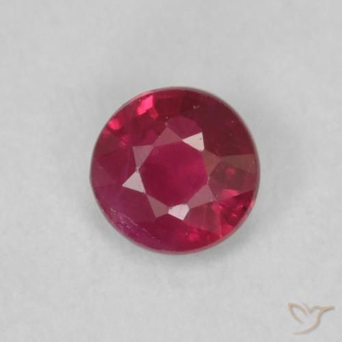 0.21ct 天然 Medium Dark-Red 红宝石, 圆形的, VS