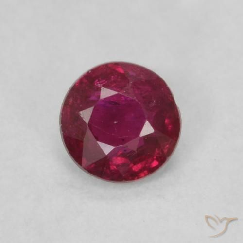 0.21ct 天然 中红 红宝石, 圆形的, VS