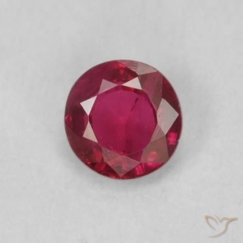 0.21ct 天然 深红色 红宝石, 圆形的, VS