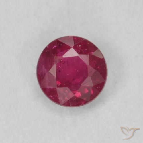 0.18ct 天然 深酒红色 红宝石, 圆形的, SI