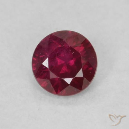 0.18ct 天然 深红色 红宝石, 圆形的, VS-SI