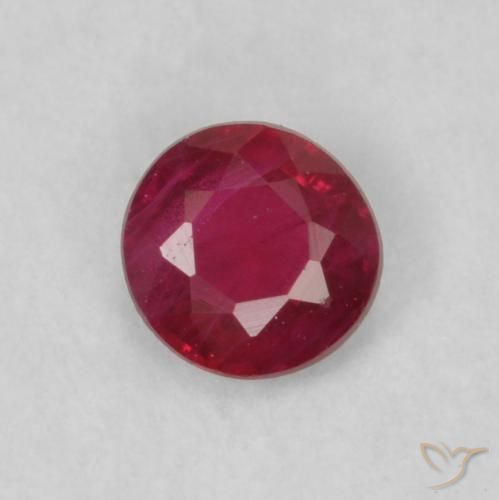 0.18ct 天然 暗红色 红宝石, 圆形的, VS-SI