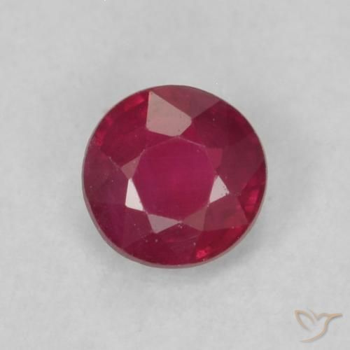 0.22ct 天然 Medium Dark-Red 红宝石, 圆形的, VS