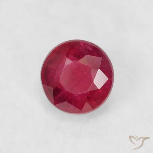 0.22ct 天然 深红色 红宝石, 圆形的, VS