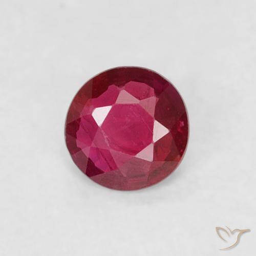 0.14ct 天然 深红粉色 红宝石, 圆形的, VS