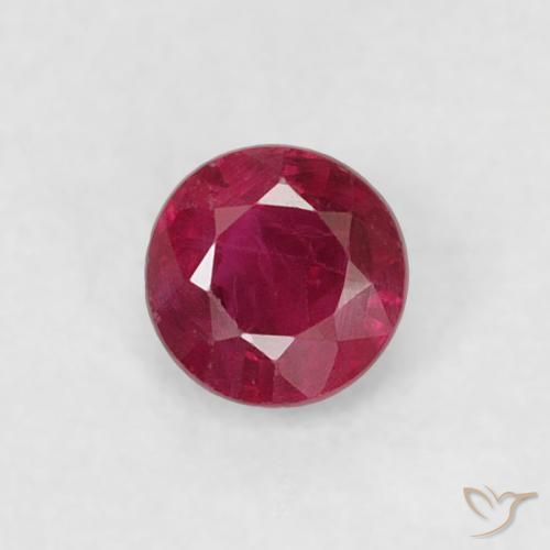 0.20ct 天然 Medium Dark-Red 红宝石, 圆形的, VS