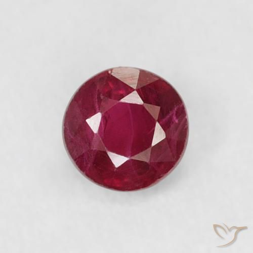 0.23ct 天然 暗红色 红宝石, 圆形的, VS