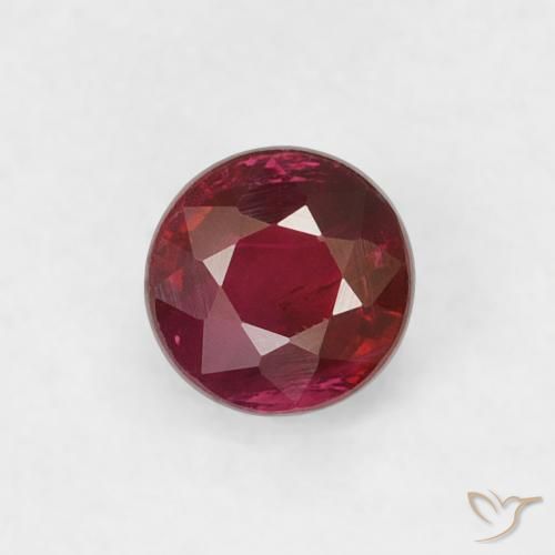 0.36ct 天然 深红色 红宝石, 圆形的, VS