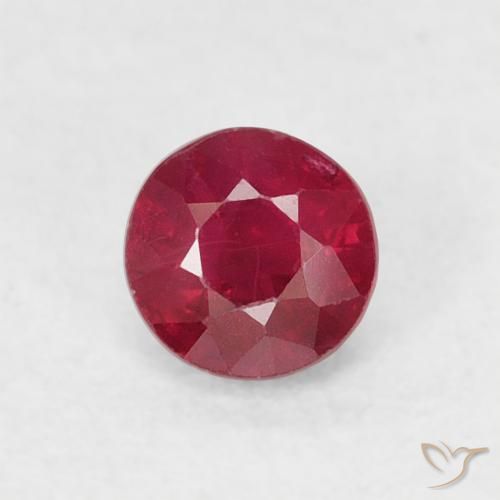 0.30ct 天然 深红色 红宝石, 圆形的, SI-I1