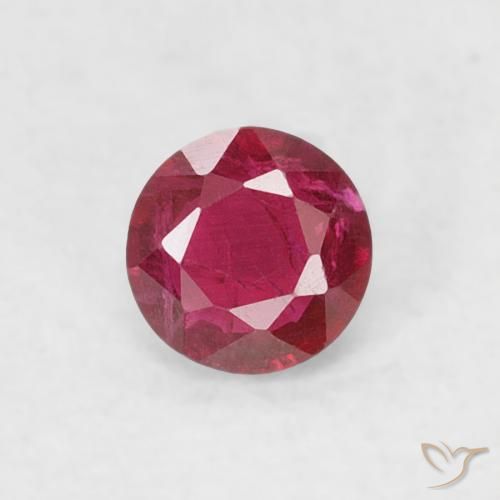 0.19ct 天然 深红色 红宝石, 圆形的, SI-I1